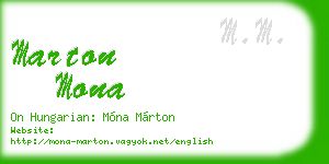 marton mona business card